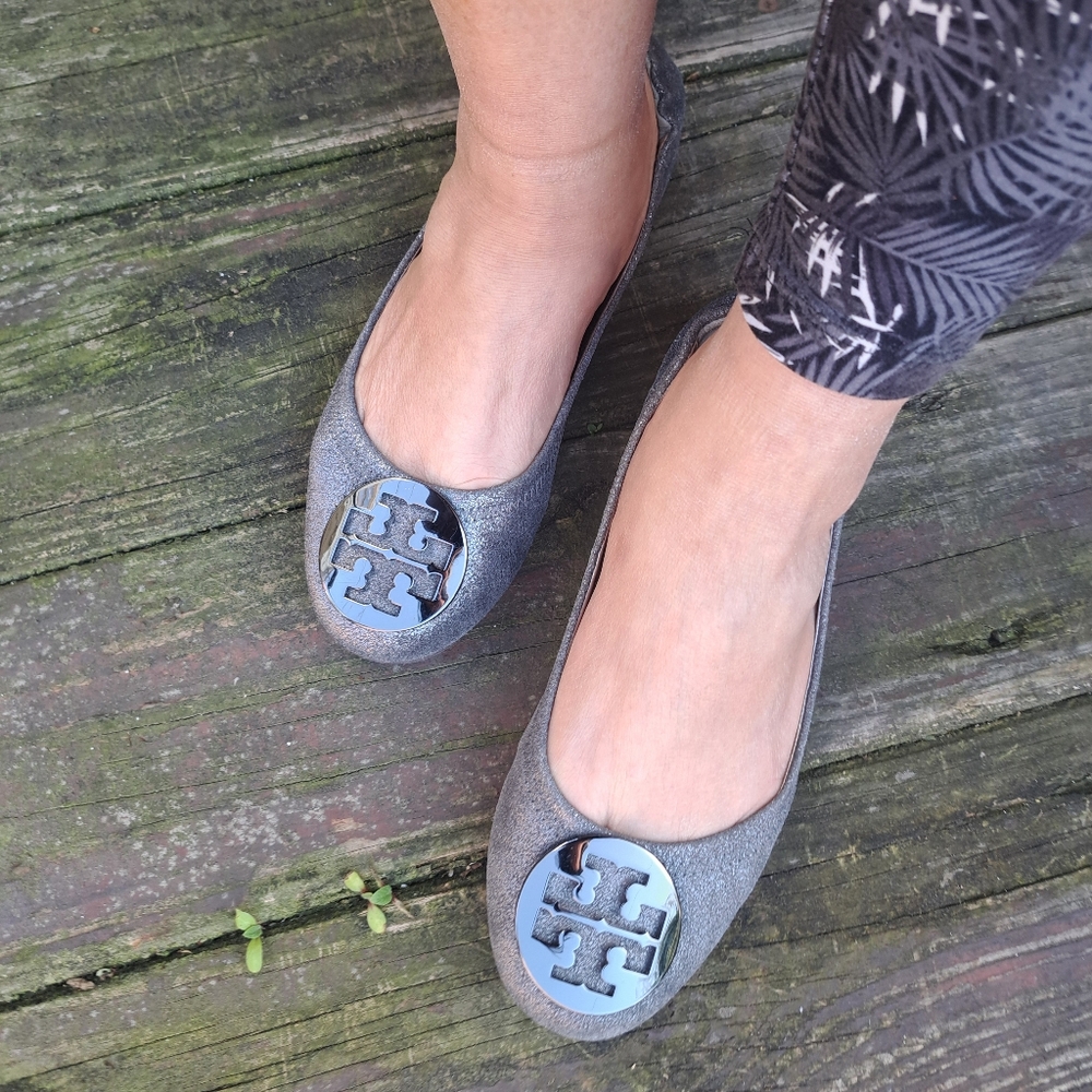 Tory Burch Metallic Leather Flats 9